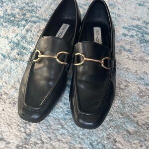 Steve Madden Black Leather Loafers - Size 9